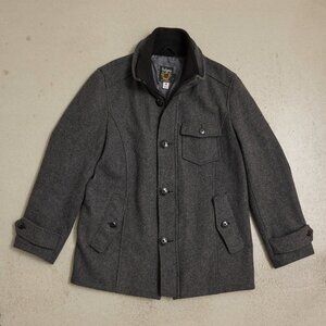 Schott NYC Wool Car Coat - Oxford Grey - Size Large